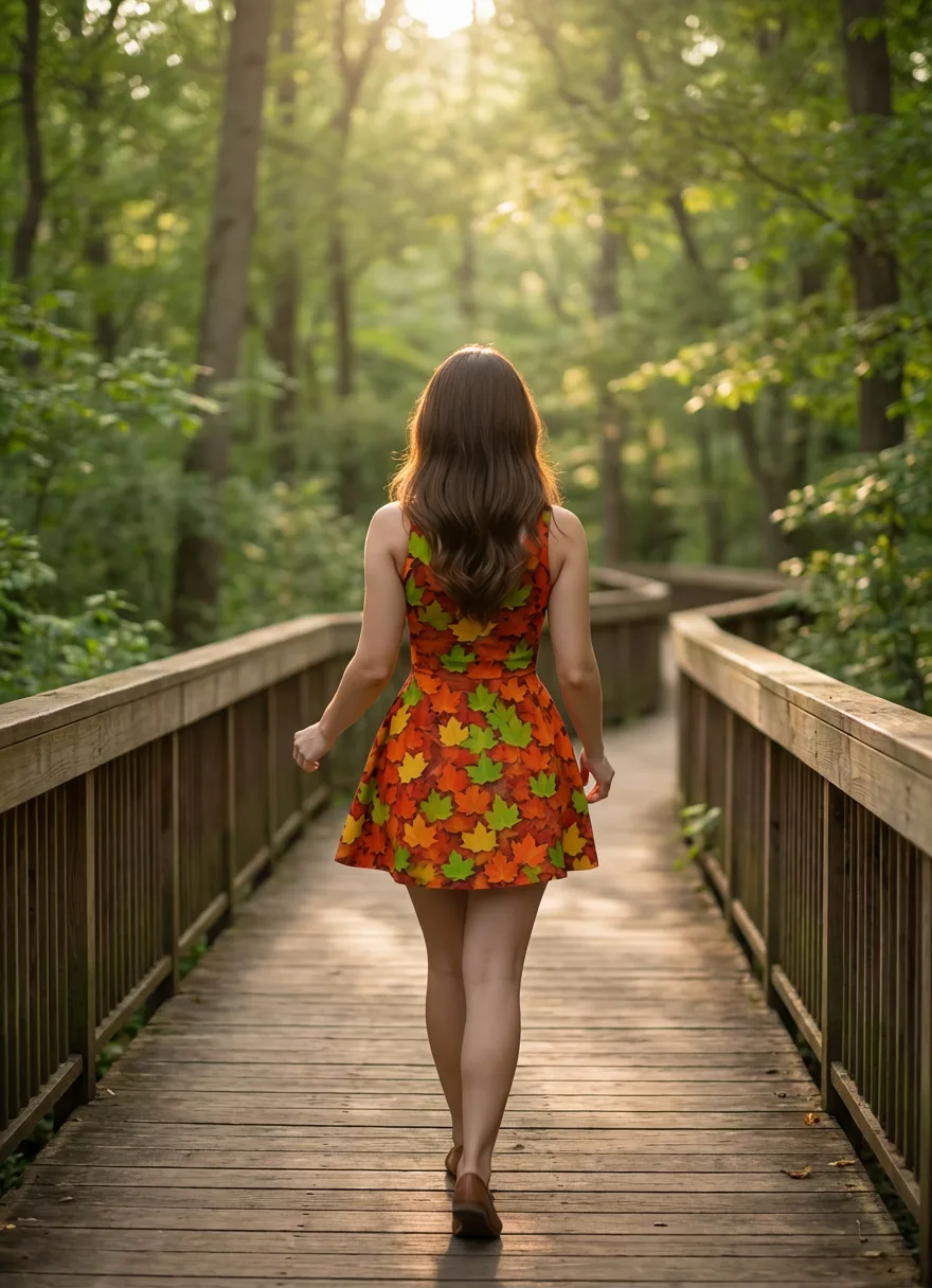 glen-stewart ravine autumn maple leave dress