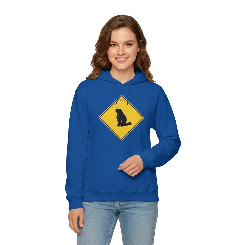 beaver crossing hoodie female model