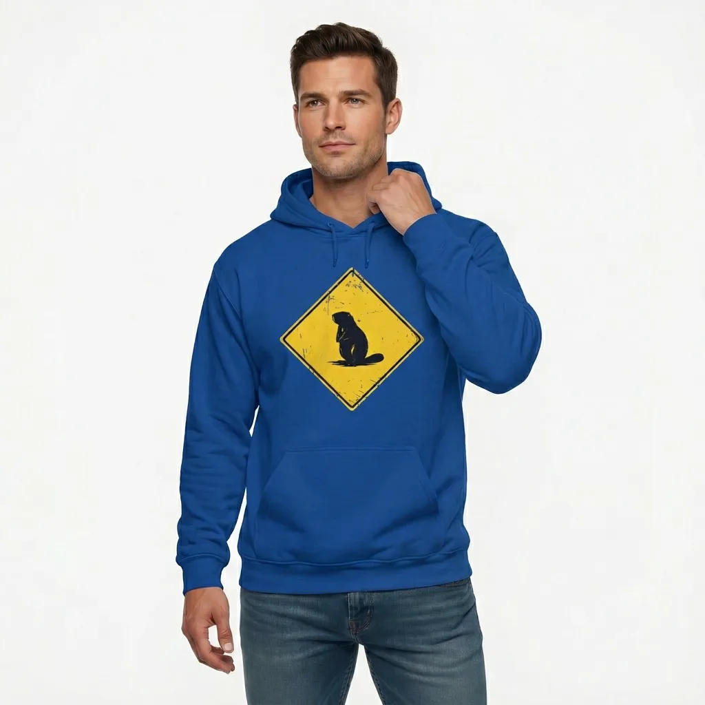 beaver crossing hoodie male model