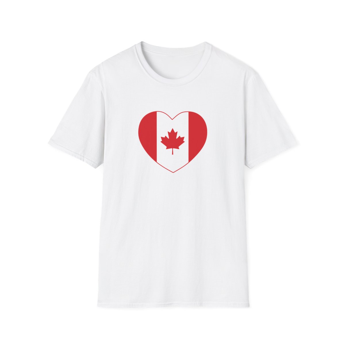 Canada flag heart t shirt front