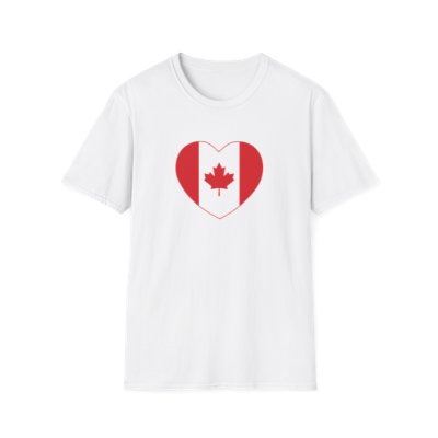 Canada flag heart t shirt front