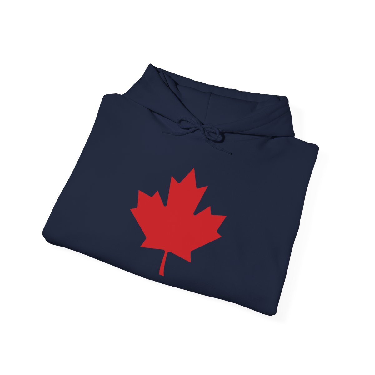 Hoodie with maple leaf and Canada text folded