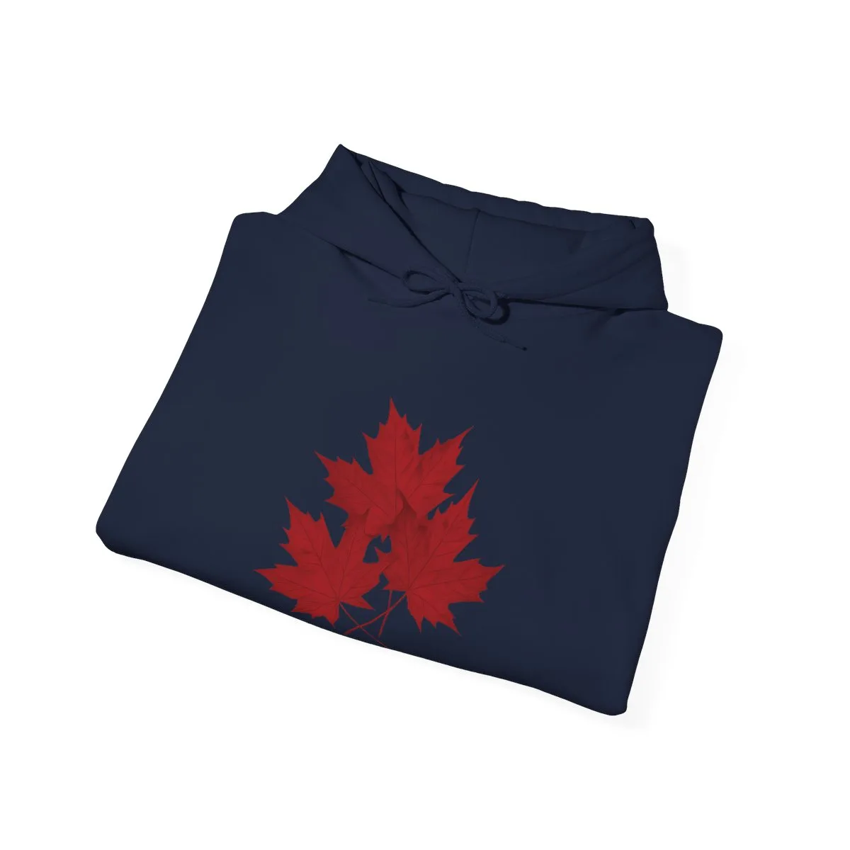 Hoodie folded with maple leaves design