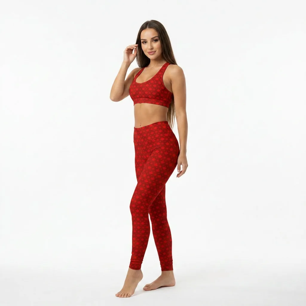 Model wearing maple  pride leggings