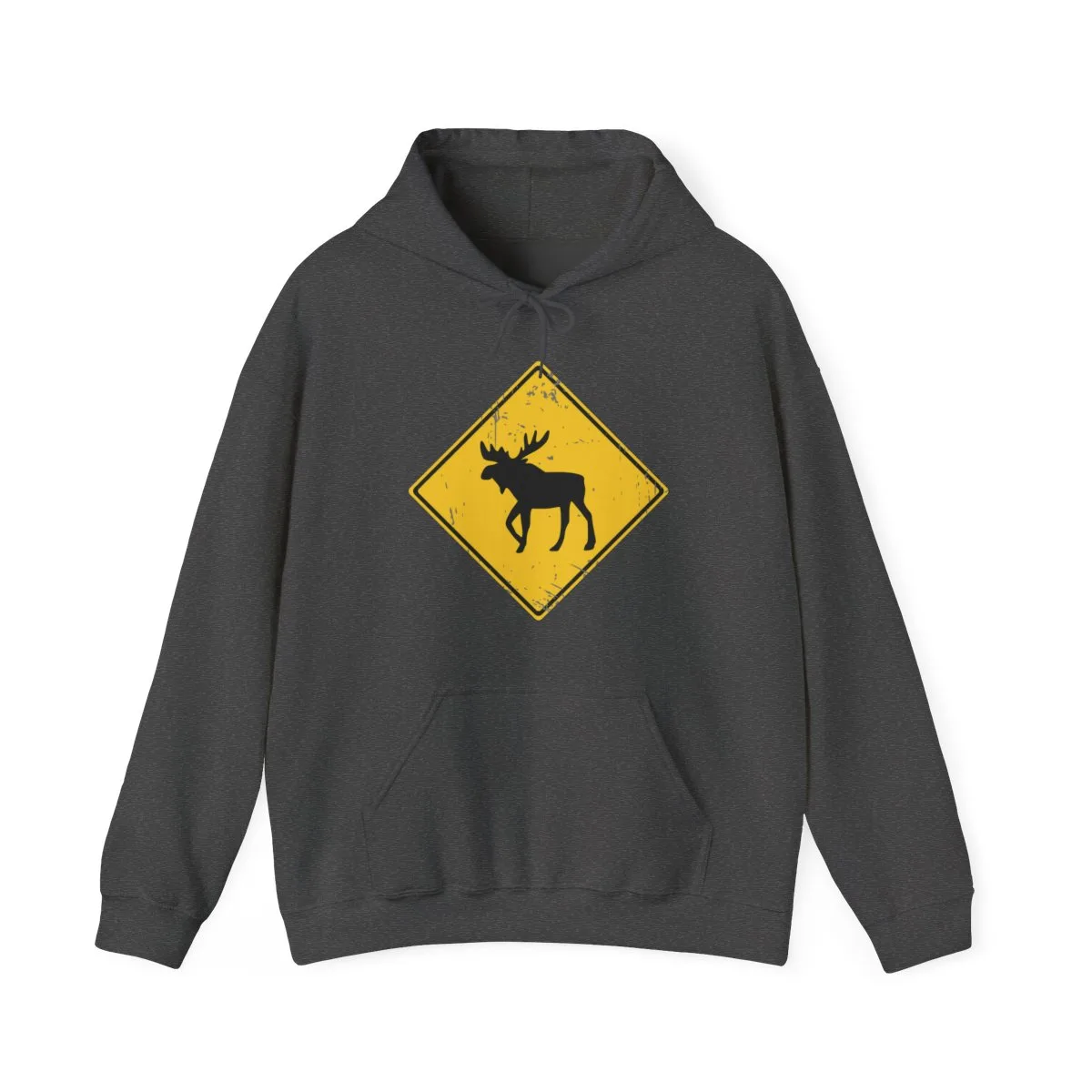 moose crossing hoodie front