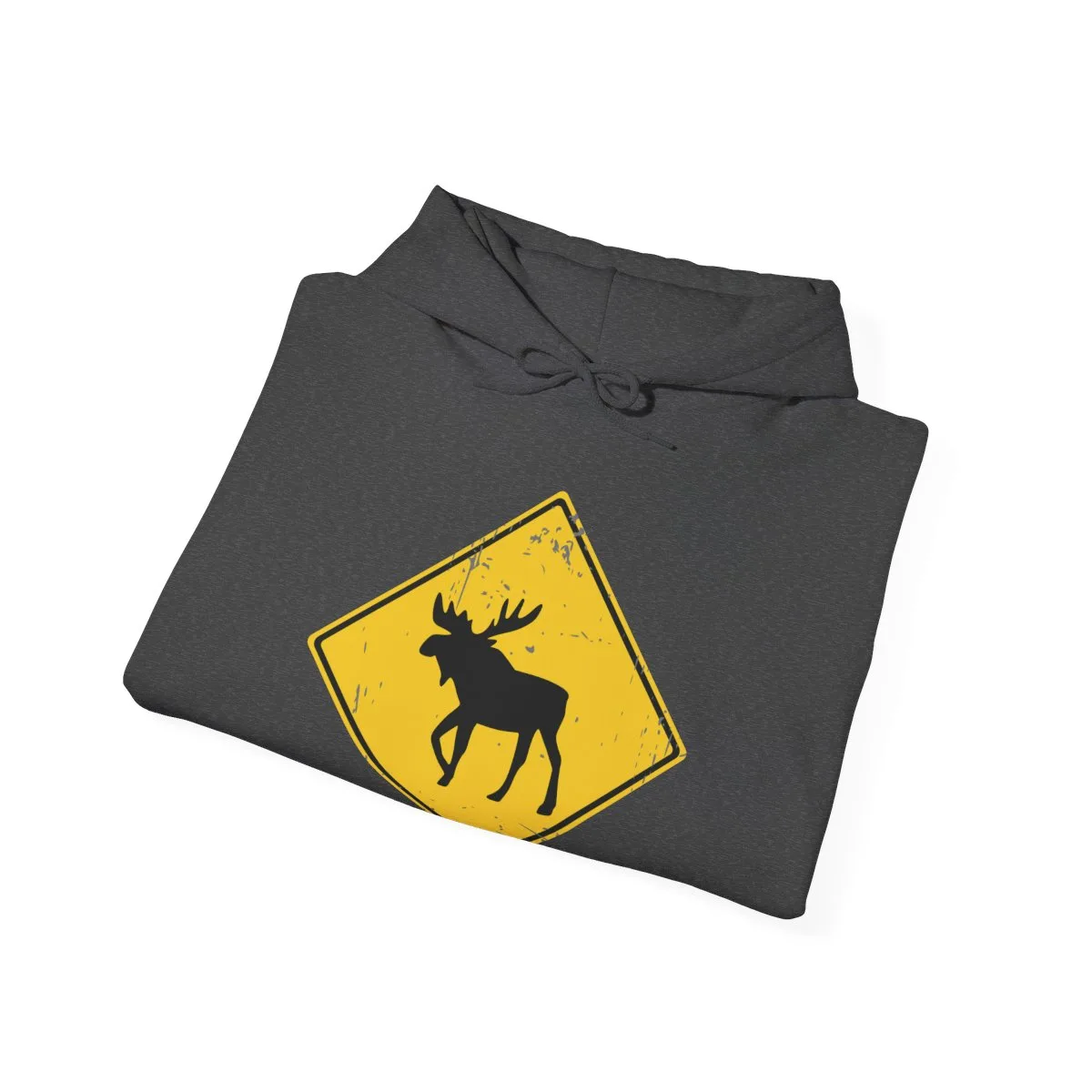 moose crossing hoodie folded