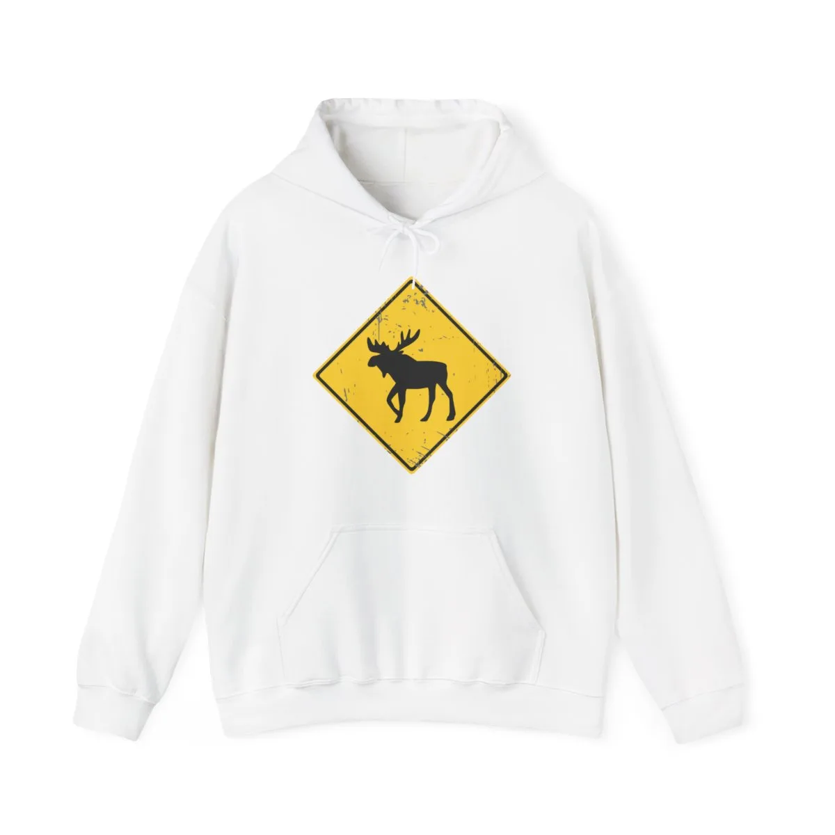 moose crossing hoodie front