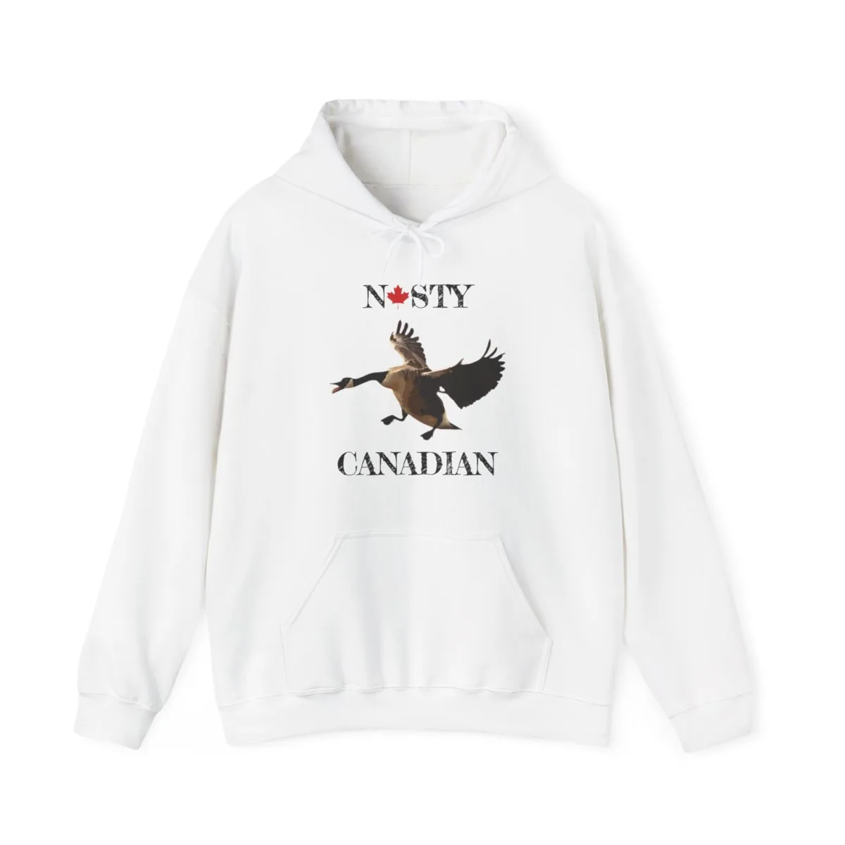 hoodie with canada goose and nasty canadian text front