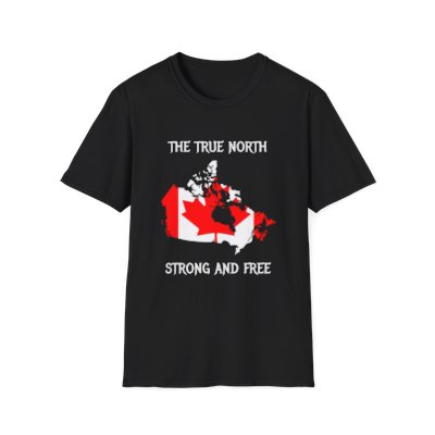 The true north strong and free t shirt front